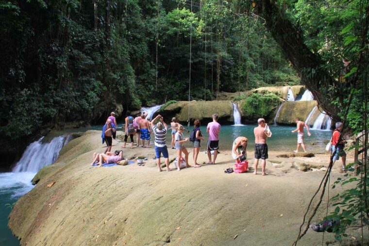YS Falls in St. Elizabeth Tour. The best tours and excursions in Jamaica. Book the best waterfall, boating, cultural, Horse Riding, Swimming & Bamboo Rafting, Fishing, Dunns Party Catamaran, Climb & Zipline, Waterfalls and Horseback Riding tours across Jamaica with www.jamescarvertours.com